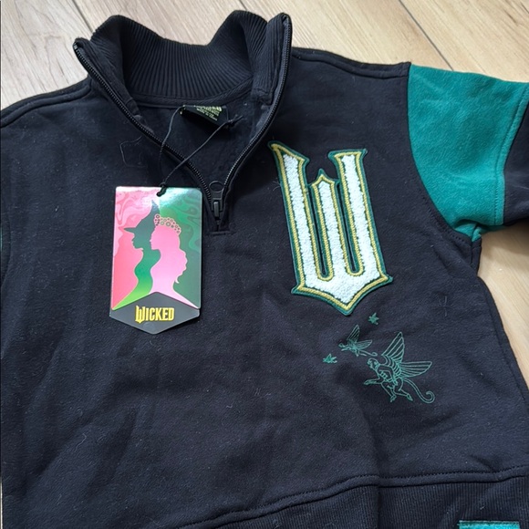 Wicked Unisex Black and Green Graphic Sweatshirt with Sporty Design NWT - Picture 5 of 7